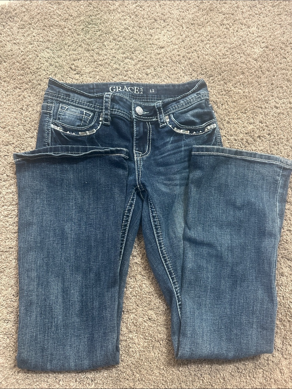 Grace girls Blue Boot Cut Denim Jeans